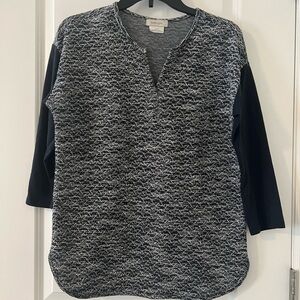 Van Heusen Navy and White Women's Top